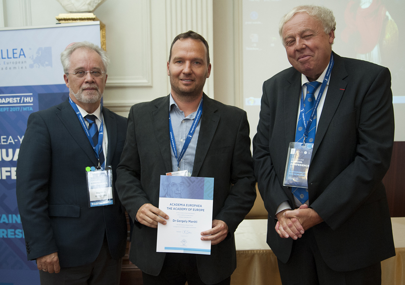 Professor Donald Dingwell, Vice President of Academia Europaea, Gergely Maróti, Professor Sierd Cloetingh, President of Academia Europaea