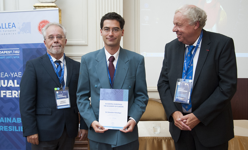 Professor Donald Dingwell, Vice President of Academia Europaea, Dömötör Pálvölgyi, Professor Sierd Cloetingh, President of Academia Europaea Professor Donald Dingwell, Vice President of Academia Europaea, Dömötör Pálvölgyi, Professor Sierd Cloetingh, President of Academia Europaea