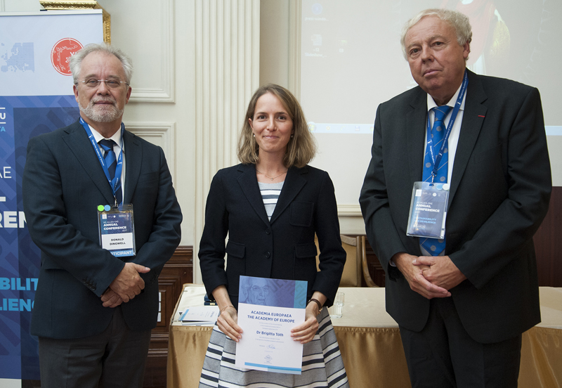 Professor Donald Dingwell, Vice President of Academia Europaea, Dr. Brigitta Tóth, Professor Sierd Cloetingh, President of Academia Europaea